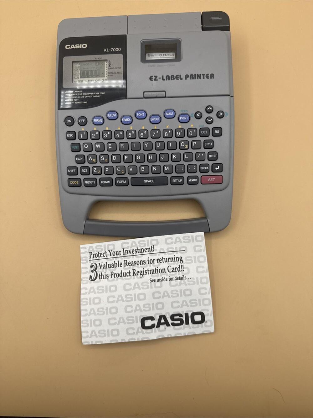 Casio KL-750 EZ-Label Printer Thermal Label Maker 2 Line Powers On